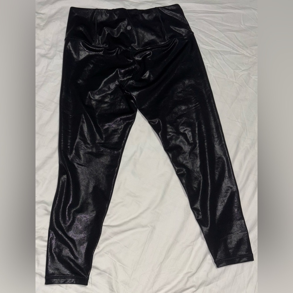 Athleta Elation Ultra High Rise Shine Legging 1X Black Shine - Picture 2 of 6